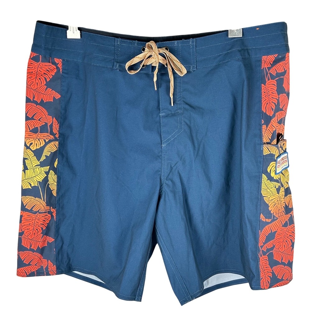 Howler Brothers HB Chargers Performance Board Shorts Mens 36 Blue Tropical Leaf